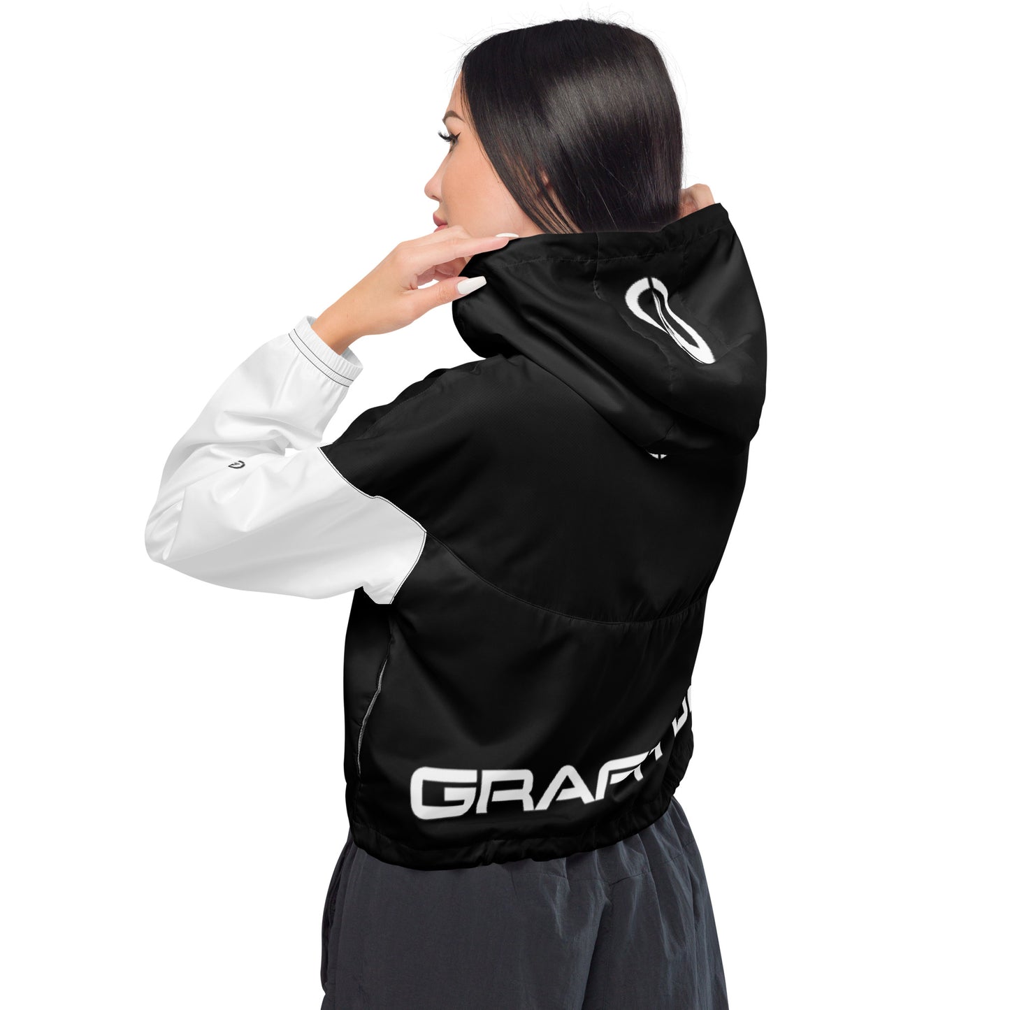Women’s cropped windbreaker - GD1 Raven