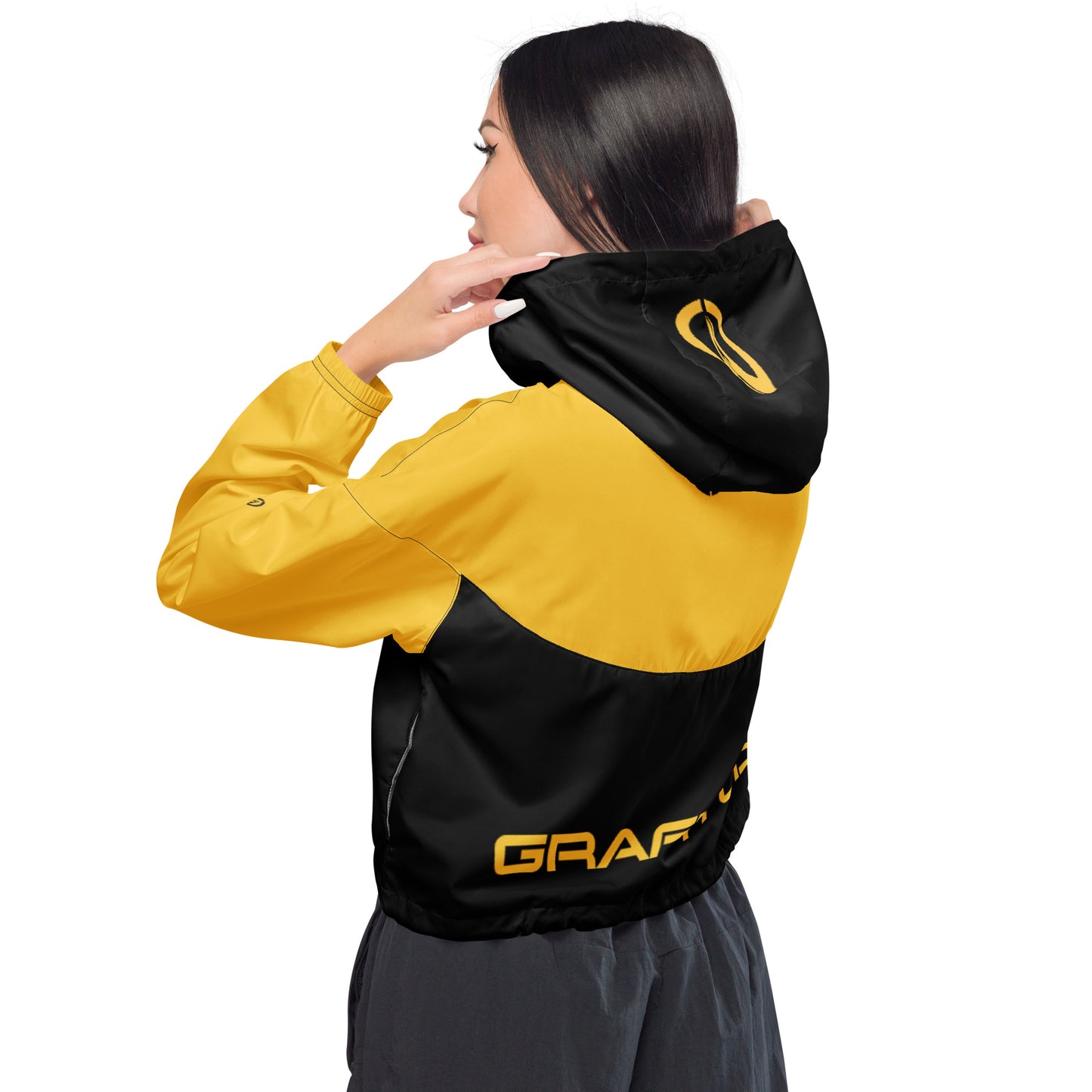 Women’s cropped windbreaker - GD1 Lemon