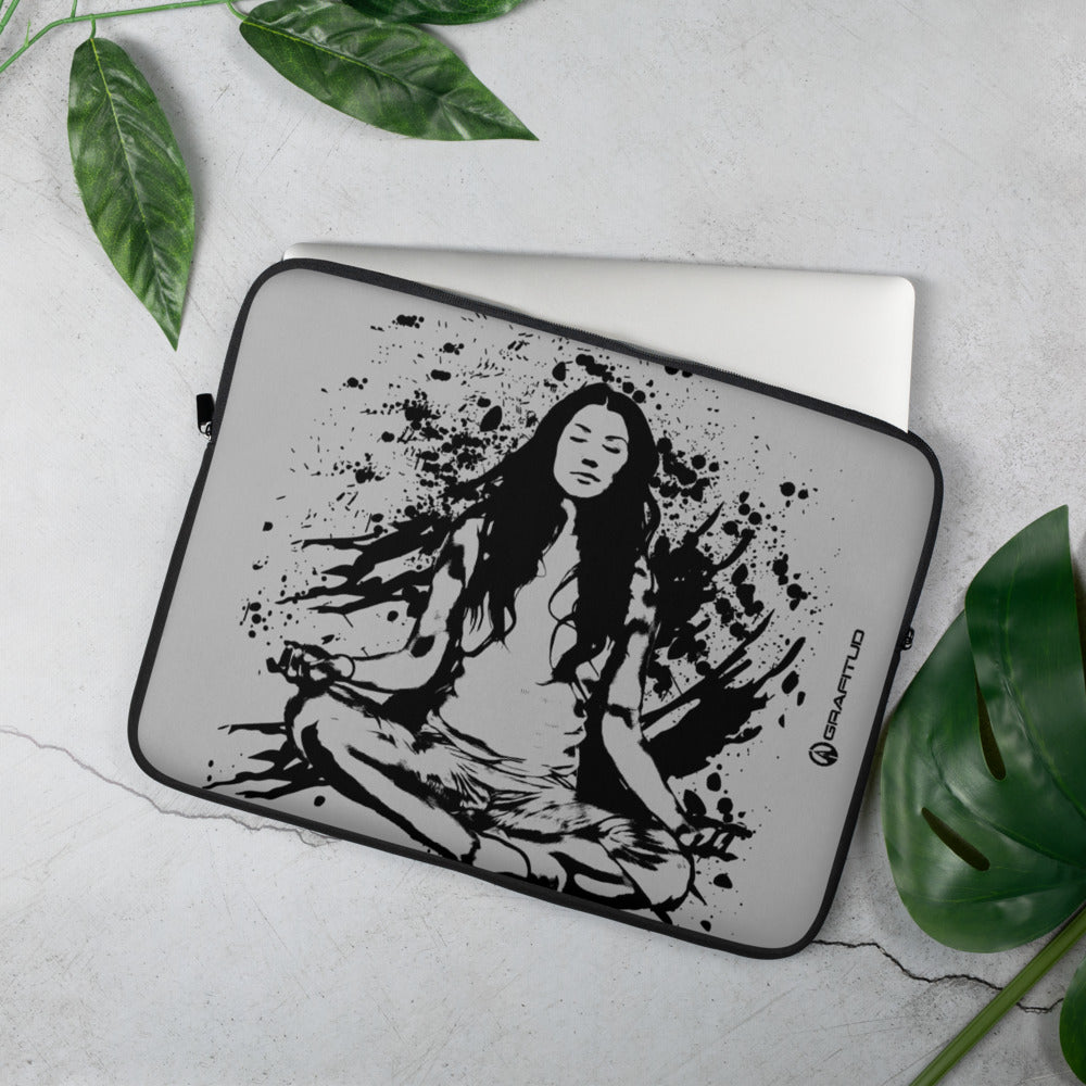 Laptop Sleeve - Namaste Silver