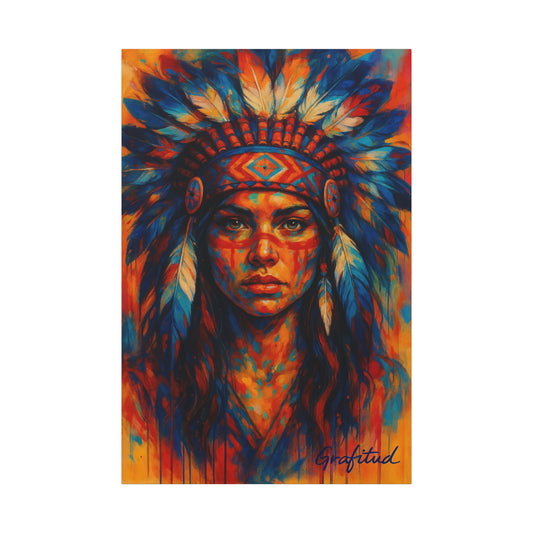 Canvas Art Wrap - Spiritual Native Woman Design