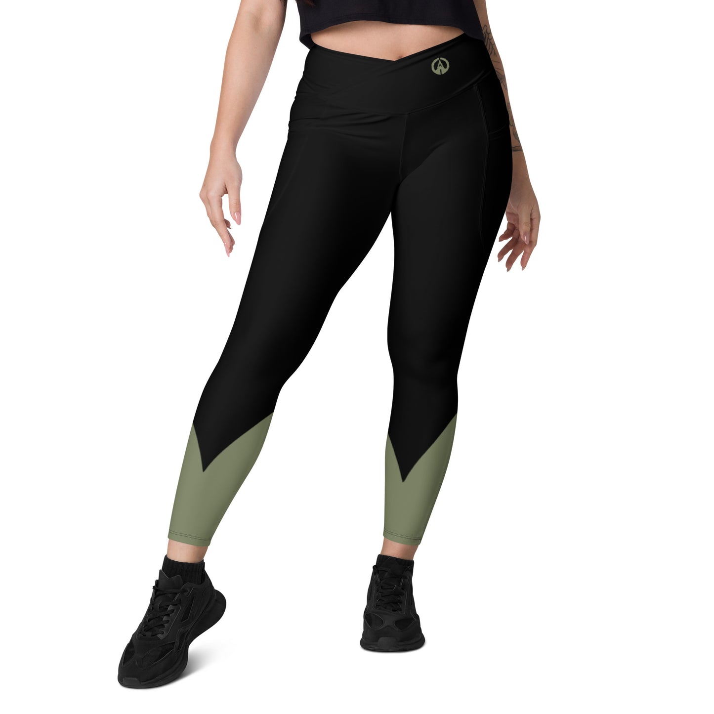 Crossover leggings with pockets - B-Finch