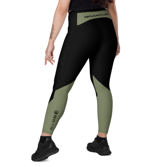 Crossover leggings with pockets - B-Finch