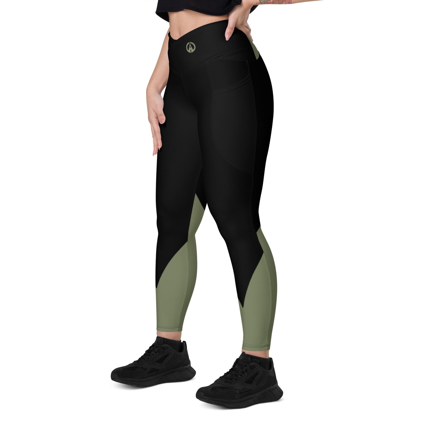 Crossover leggings with pockets - B-Finch