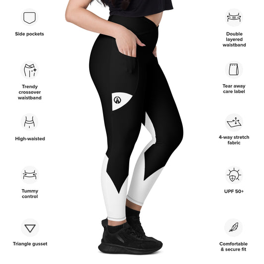 Crossover leggings with pockets - GP W-Raven