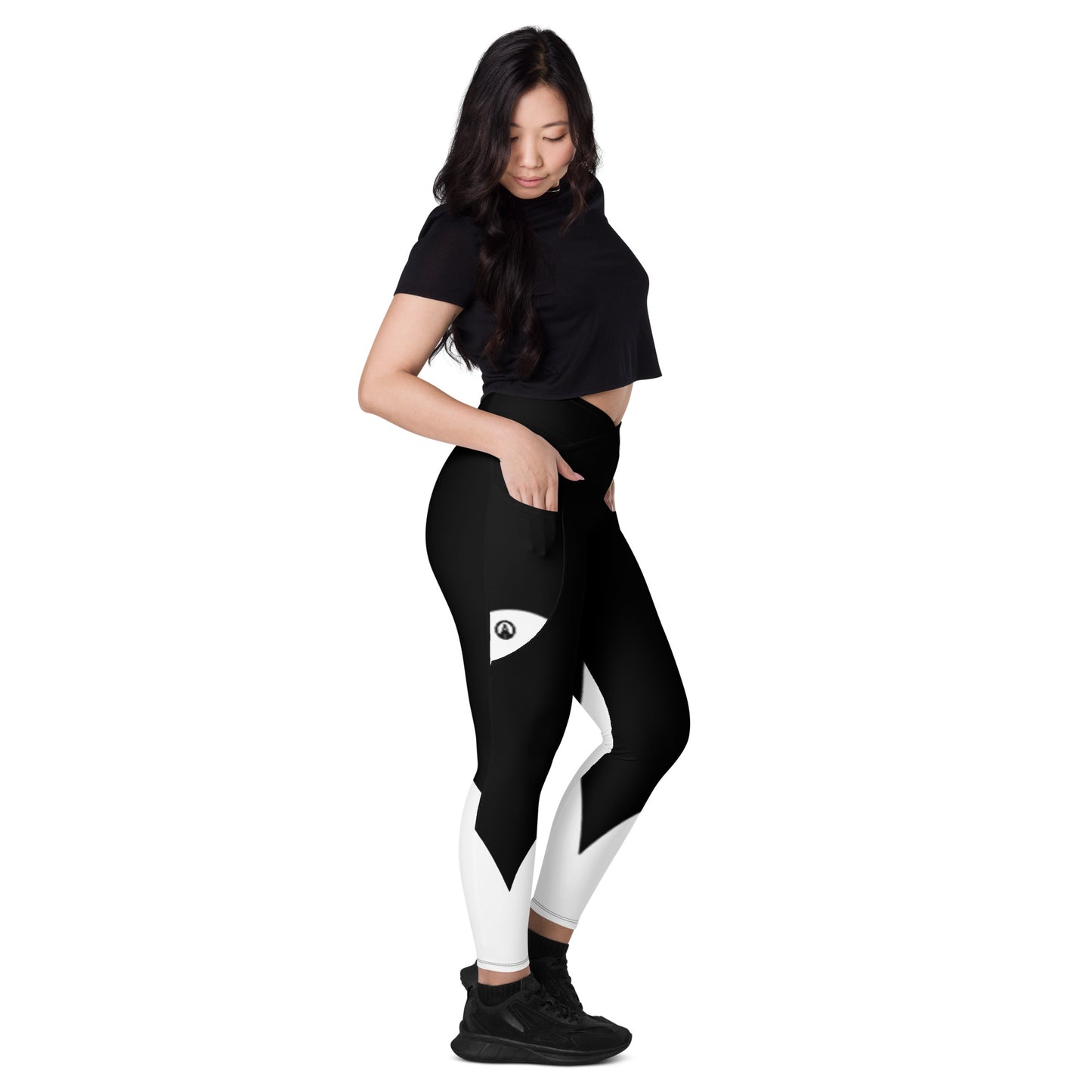 Crossover leggings with pockets - GP W-Raven