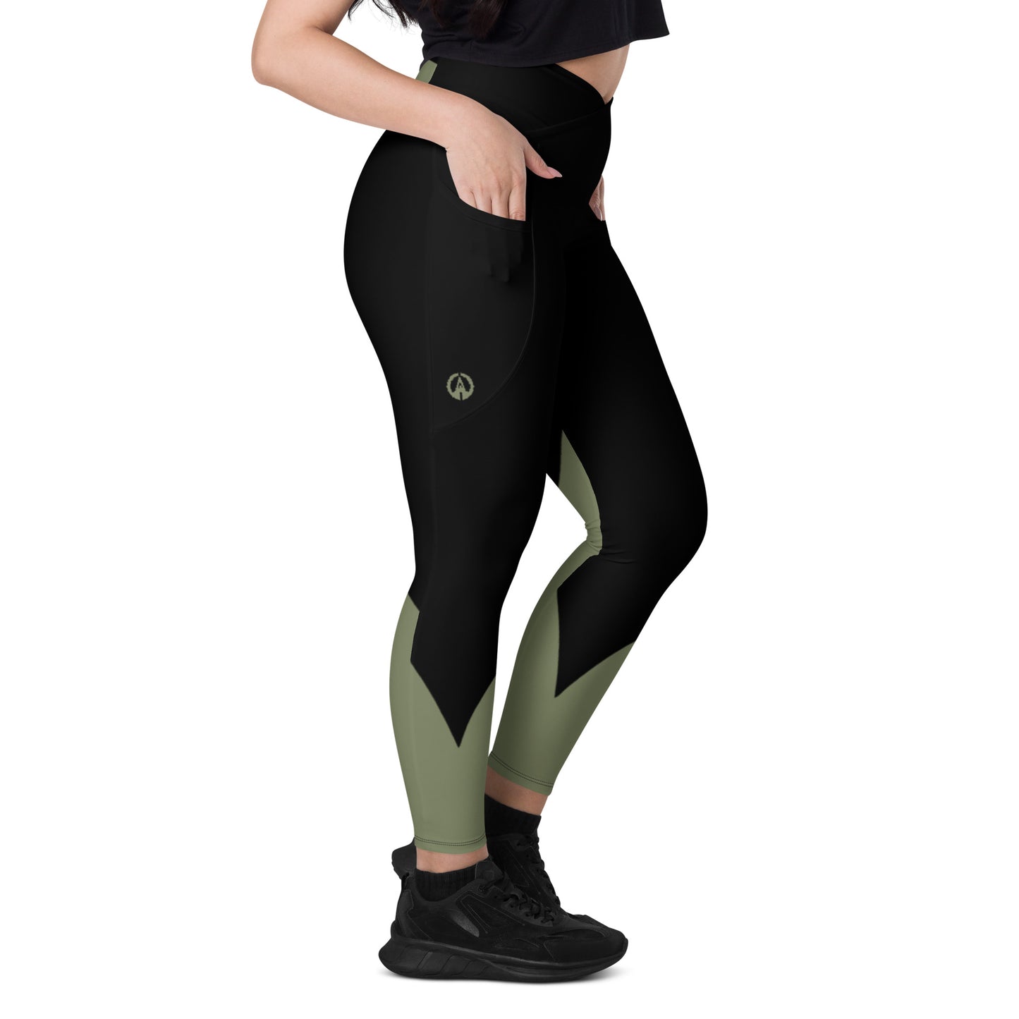 Crossover leggings with pockets - B-Finch