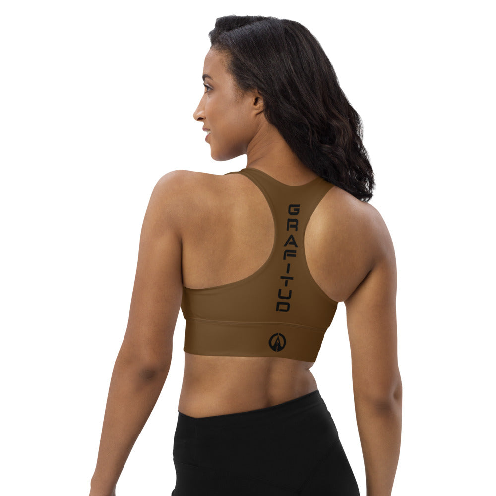 Bronze longline sports bra