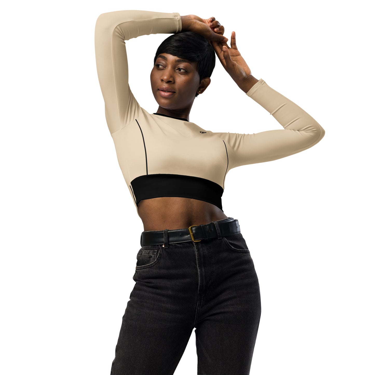 Long-sleeve crop top - GBK B-Champagne